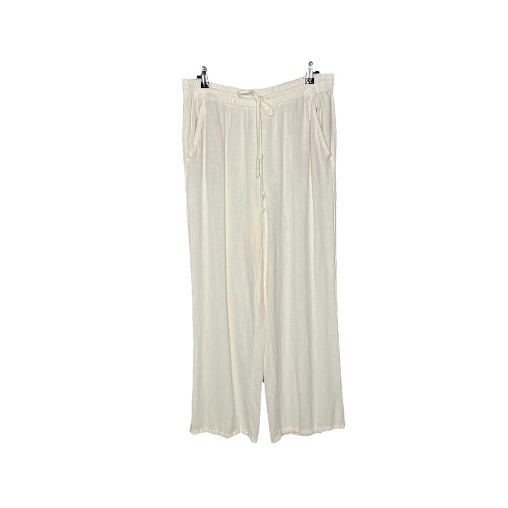 Joie Pants Womens  Elastic Waist Stretch Wide Leg High Rise Pockets Size Large